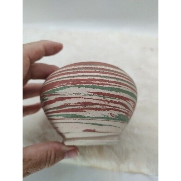 Vintage Silver Springs Florida Pottery Planter Vase Bowl Flower Frog Swirl NICE - Picture 8 of 10